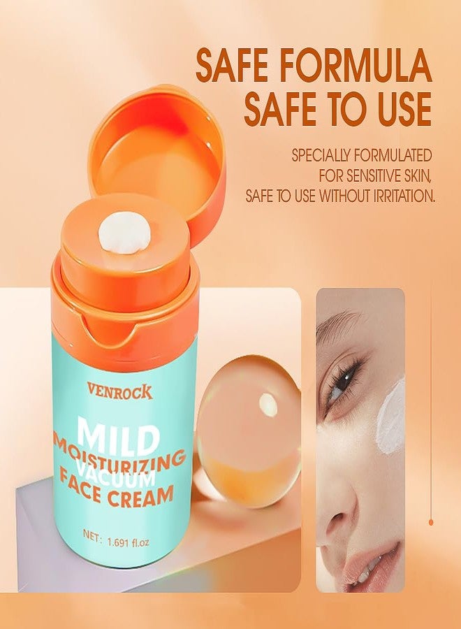 Venrock Mild Face Cream, Daily Facial Moisturizer for Sensitive Skin, Hydrating & Nourishing Skincare with Macadamia Oil+Probiotics+Hyaluronic Acid, Repair Barrier, 24 H Moisture Lock, 1.691 fl oz - Image 5